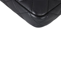 Chanel CC Double Zip Clutch with Chain | Black Lambskin