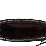 Chanel CC Double Zip Clutch with Chain | Black Lambskin