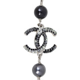 Chanel CC Beaded Long Necklace | Silver Hardware