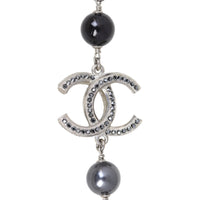 Chanel CC Beaded Long Necklace | Silver Hardware