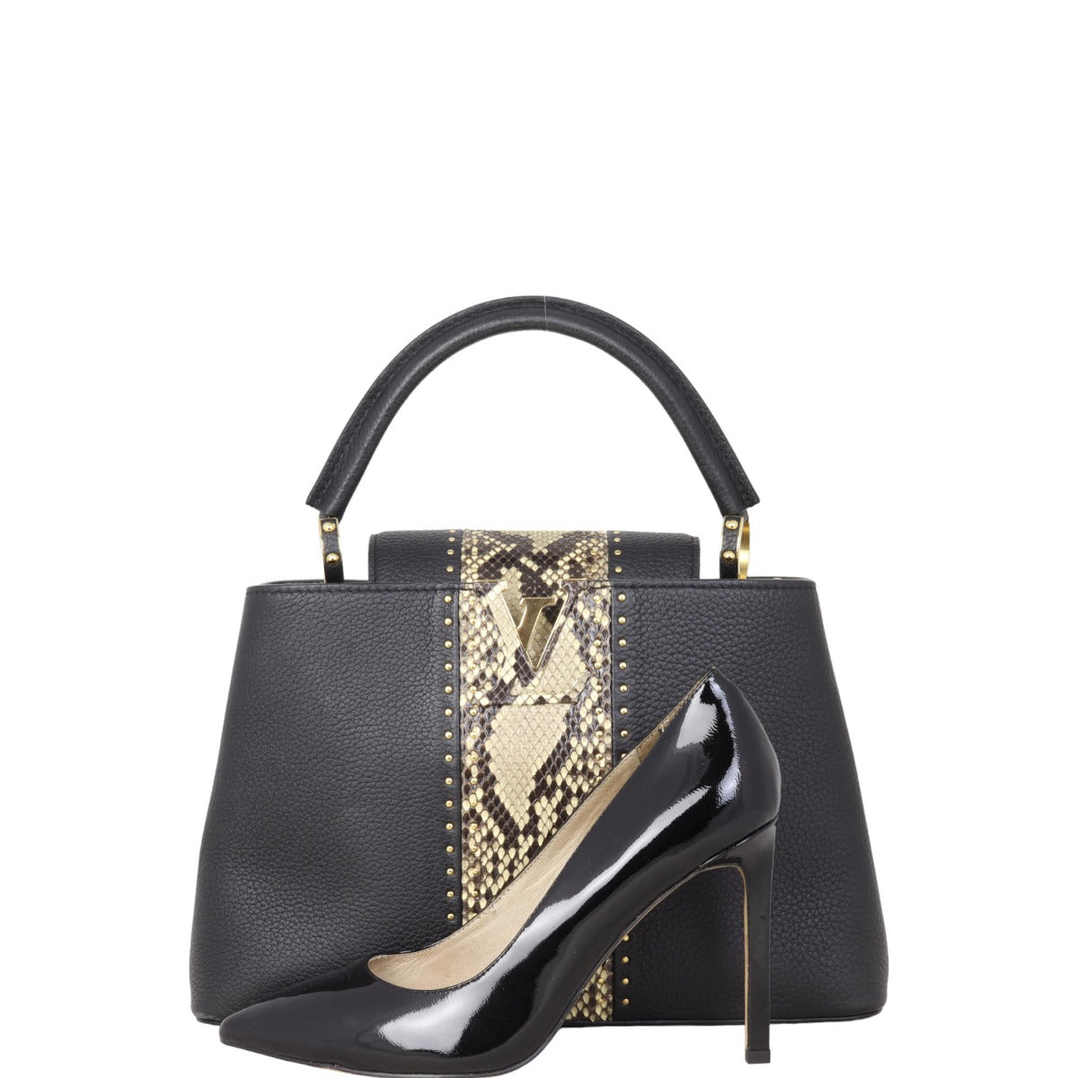Louis Vuitton Capucines PM Python Studded