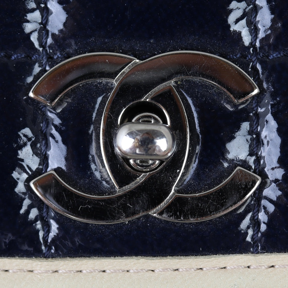 Chanel Chocolate Bar Flap Shoulder Bag Patent Hardware