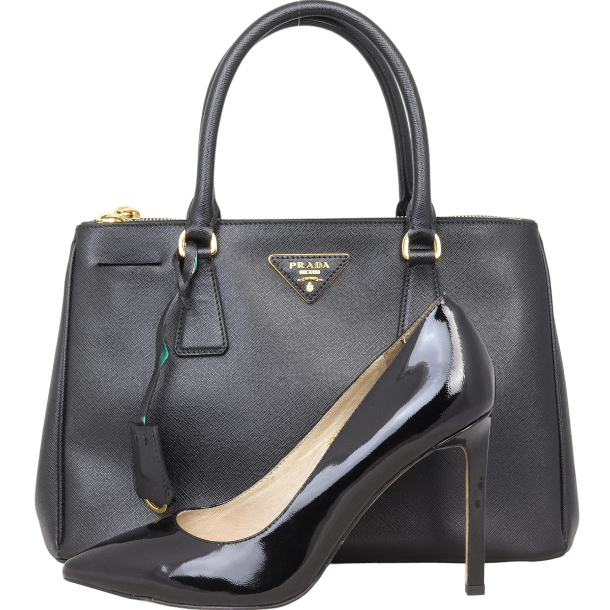 Prada Saffiano Lux Galleria Double Zip Tote Small