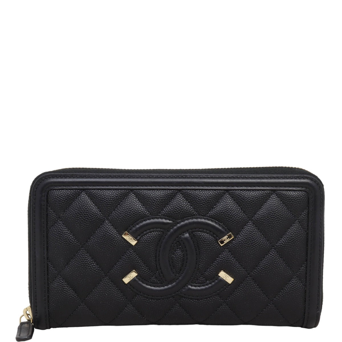 Chanel CC Filigree Zip Around Wallet