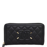 Chanel CC Filigree Zip Around Wallet