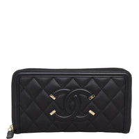 Chanel CC Filigree Zip Around Wallet