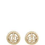 Chanel CC Round Pearl Earrings