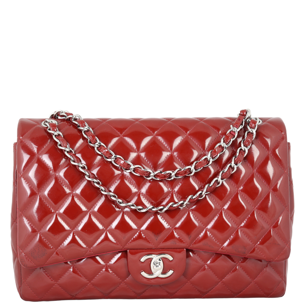 Chanel Classic Double Flap Maxi Patent | Red