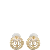 Chanel CC Round Pearl Earrings