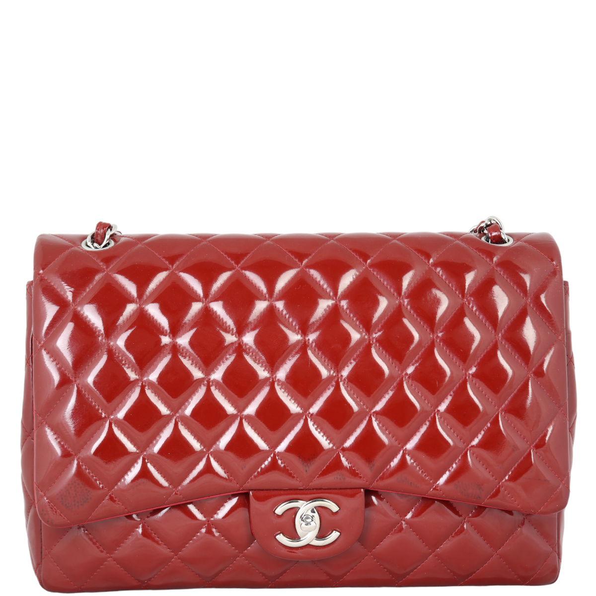 Chanel Classic Double Flap Maxi Patent | Red