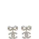 Chanel CC Bow Crystal Drop Earrings