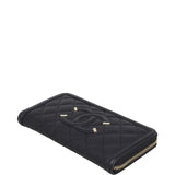 Chanel CC Filigree Zip Around Wallet