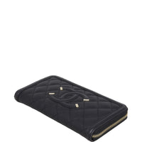 Chanel CC Filigree Zip Around Wallet