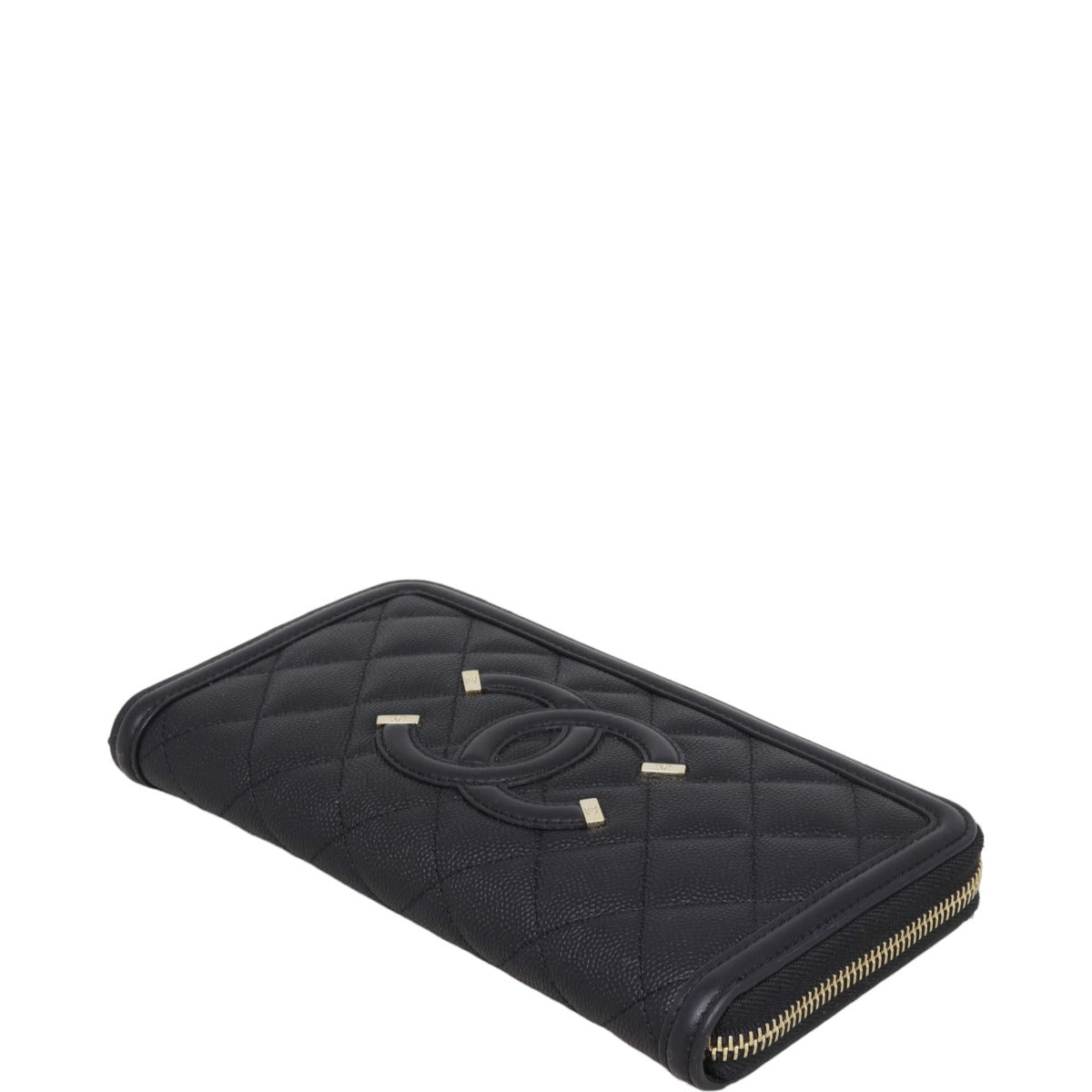 Chanel CC Filigree Zip Around Wallet