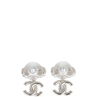 Chanel CC Bow Crystal Drop Earrings