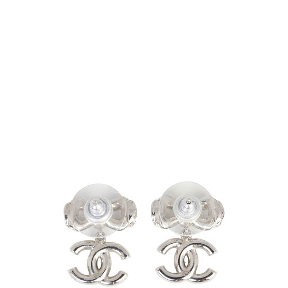 Chanel CC Bow Crystal Drop Earrings