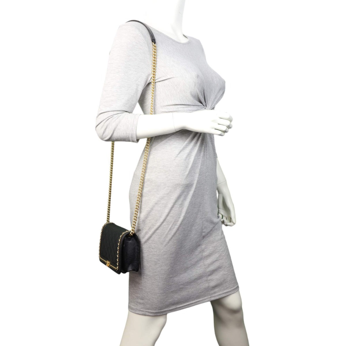 Chanel Chain Around Boy Wallet on Chain | Black