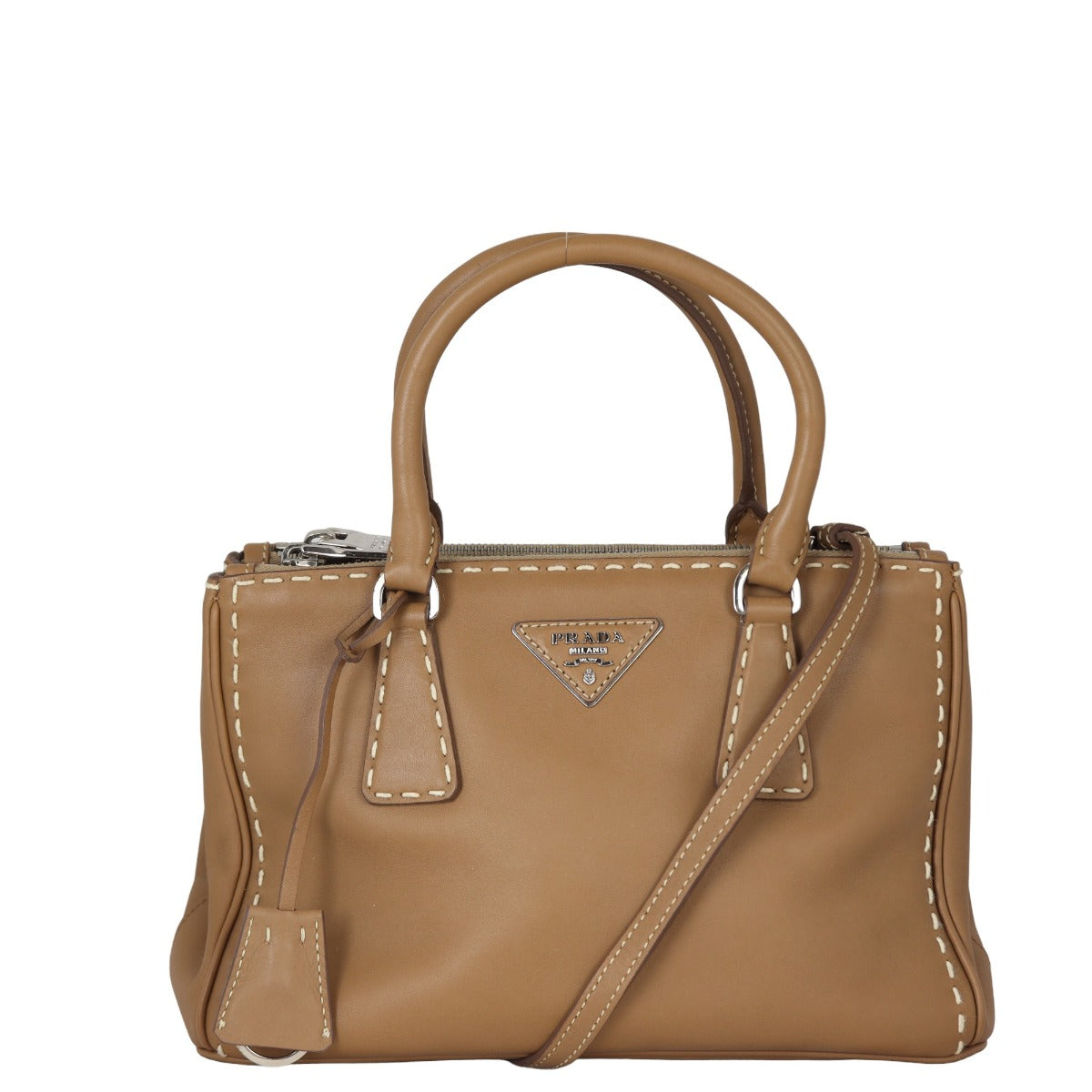 Prada City Calf Galleria Double Zip Tote Mini
