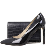 Saint Laurent Kate Tassel Chain Wallet Croc-Embossed