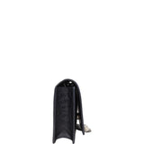 Saint Laurent Kate Tassel Chain Wallet Croc-Embossed