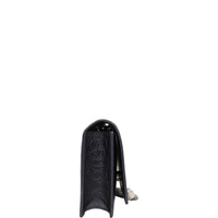 Saint Laurent Kate Tassel Chain Wallet Croc-Embossed