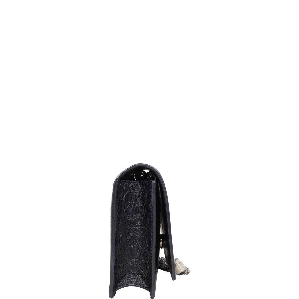 Saint Laurent Kate Tassel Chain Wallet Croc-Embossed