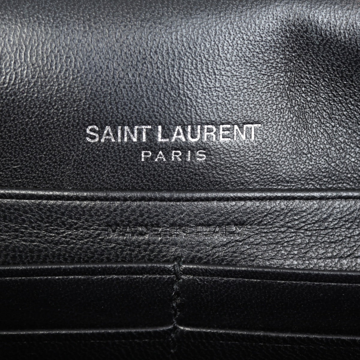 Saint Laurent Kate Tassel Chain Wallet Croc-Embossed