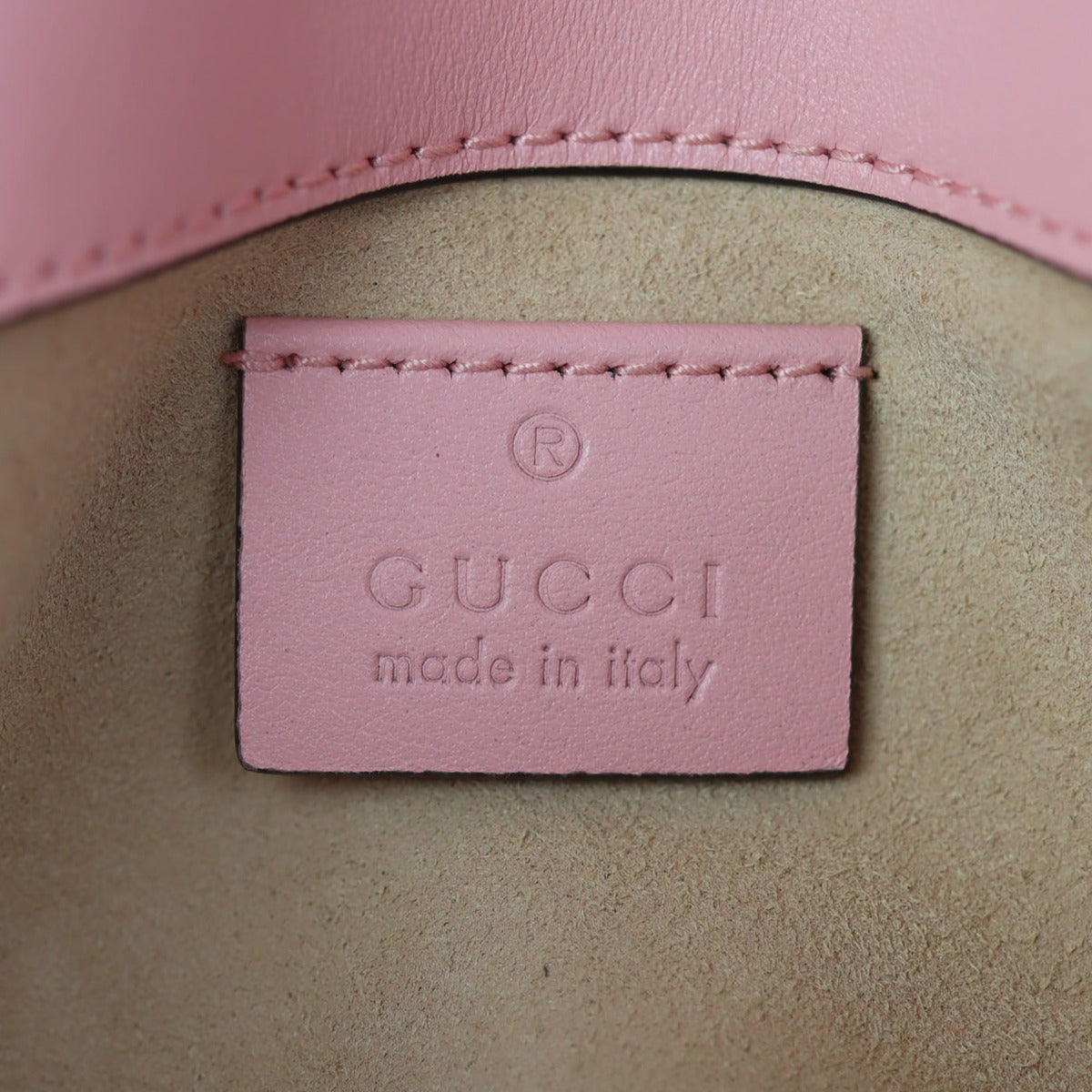 Gucci GG Marmont Super Mini Shoulder Bag Interior Stamp