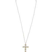 Tiffany & Co Ten Cross 18k Gold and Platinum Diamond Pendant Necklace