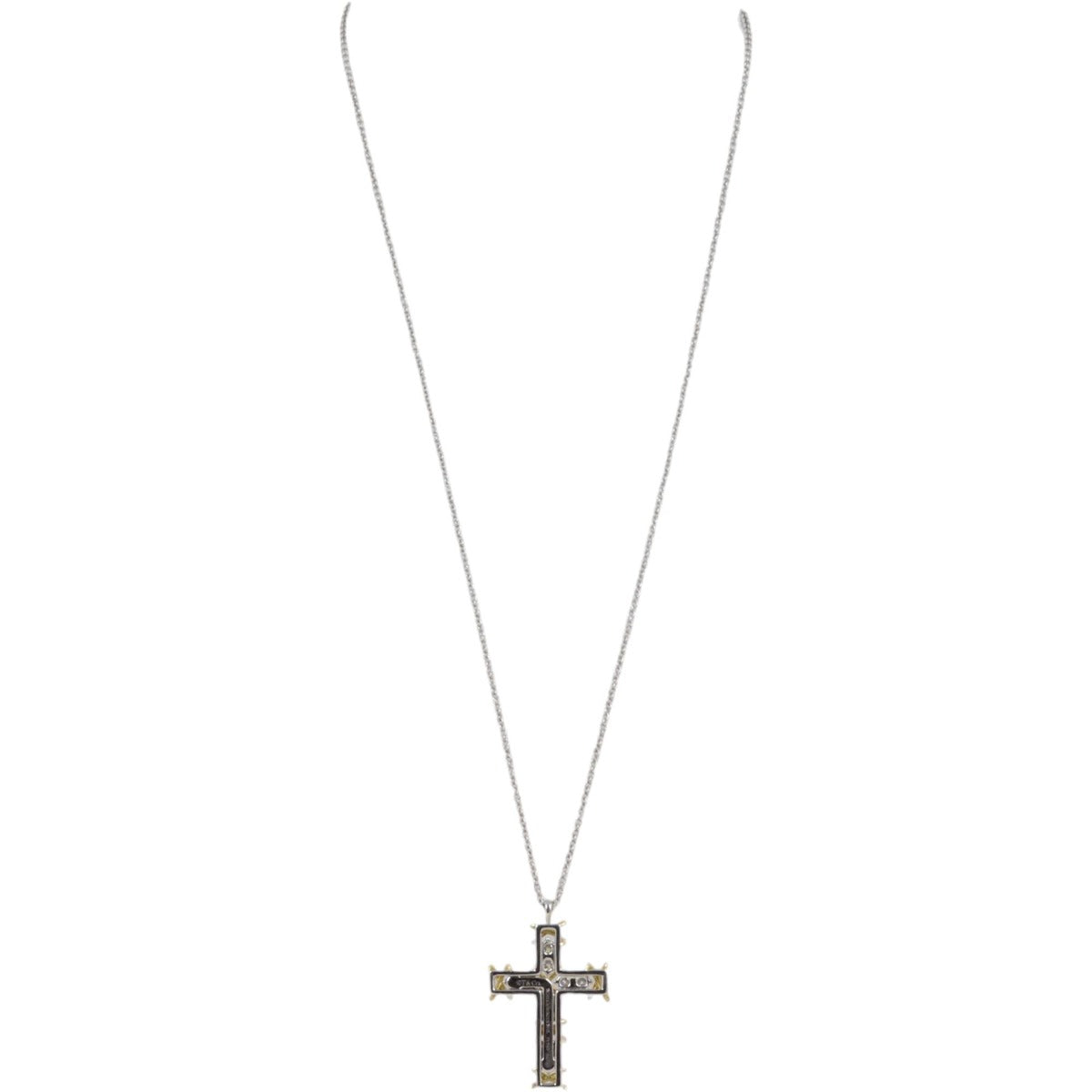 Tiffany & Co Ten Cross 18k Gold and Platinum Diamond Pendant Necklace