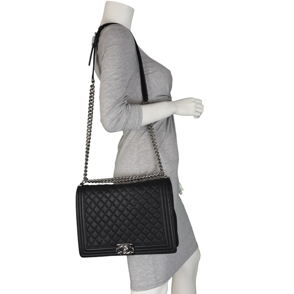 Chanel Boy Large | Silver Hardware