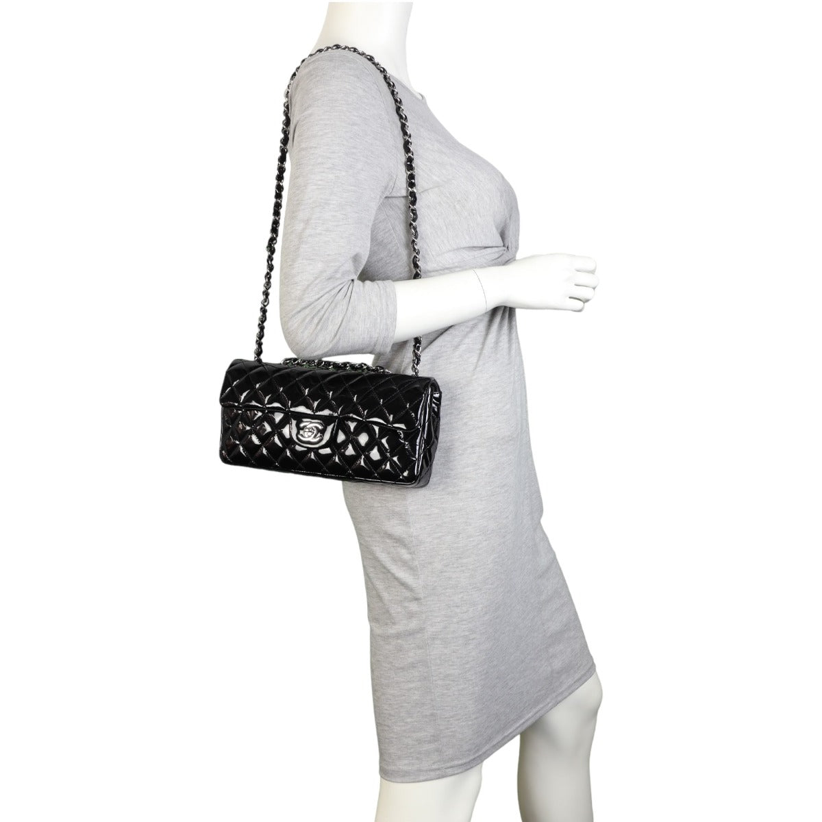 Chanel East West Flap Bag Patent