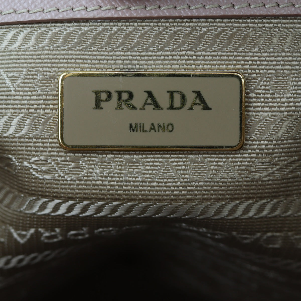Prada Saffiano Lux Galleria Double Zip Tote Small Interior Stamp