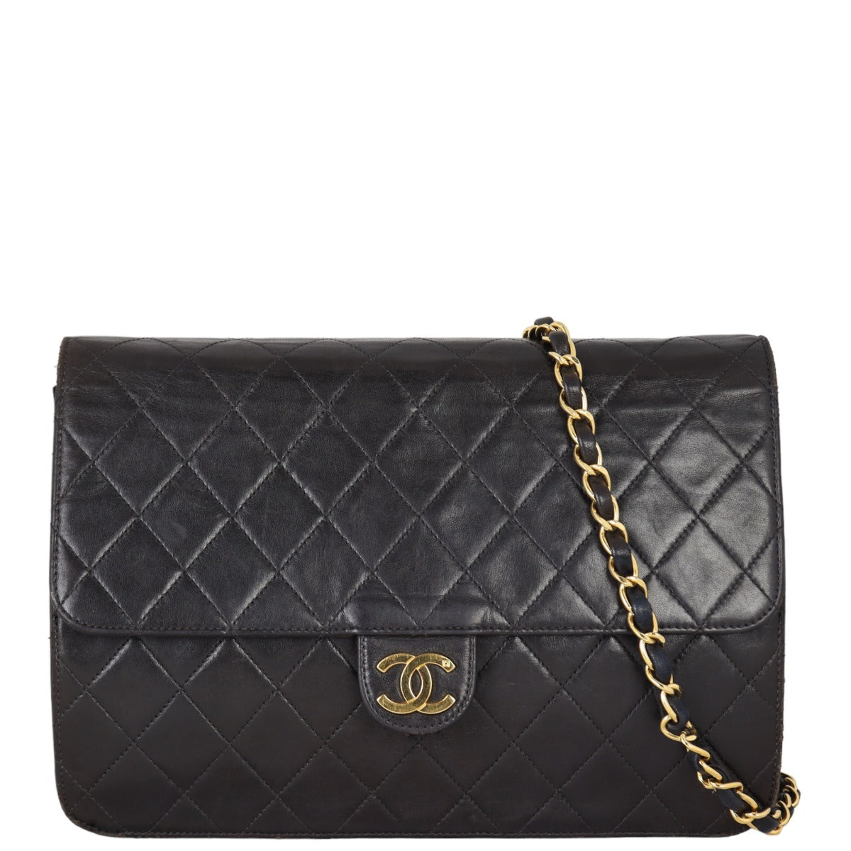 Chanel CC Vintage Flap Bag | Black Lambskin