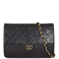 Chanel CC Vintage Flap Bag | Black Lambskin