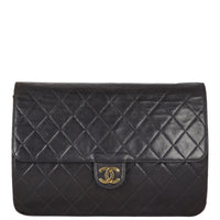 Chanel CC Vintage Flap Bag | Black Lambskin
