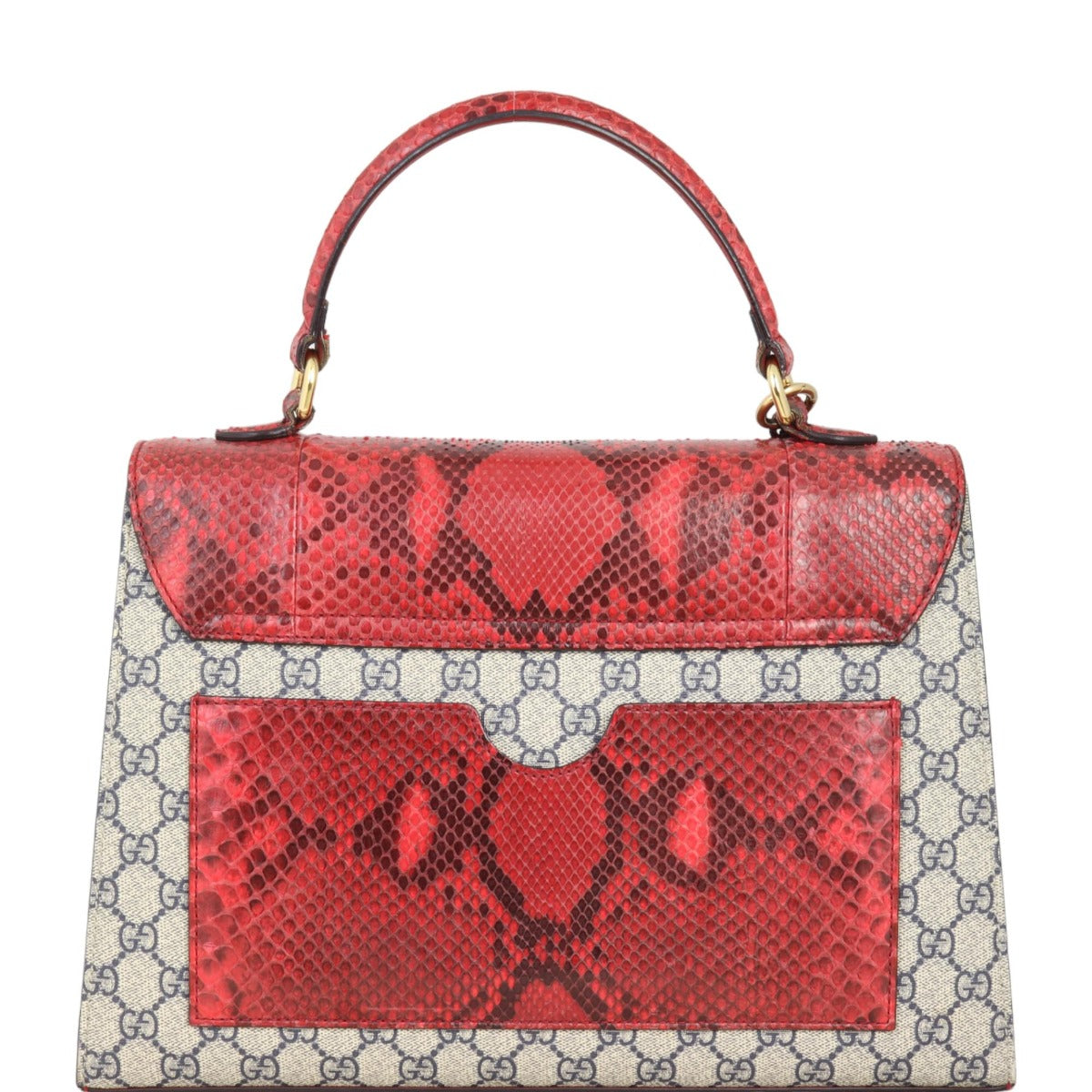 Gucci GG Supreme Python Padlock Top Handle Bag Medium