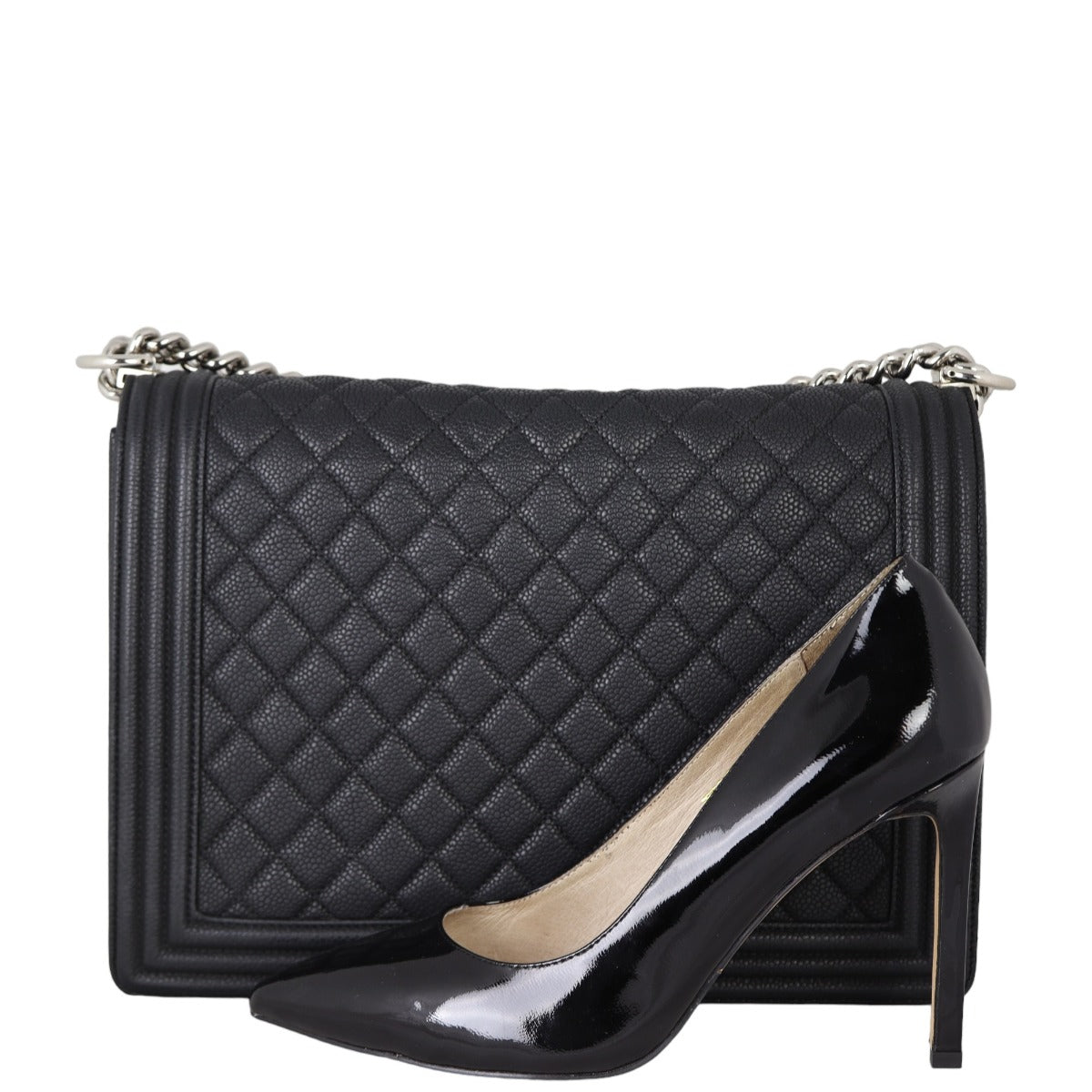 Chanel Boy Large | Silver Hardware