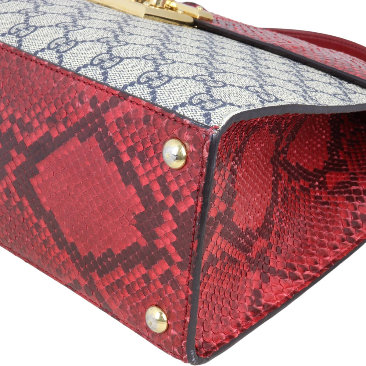 Gucci GG Supreme Python Padlock Top Handle Bag Medium