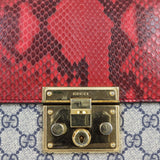 Gucci GG Supreme Python Padlock Top Handle Bag Medium