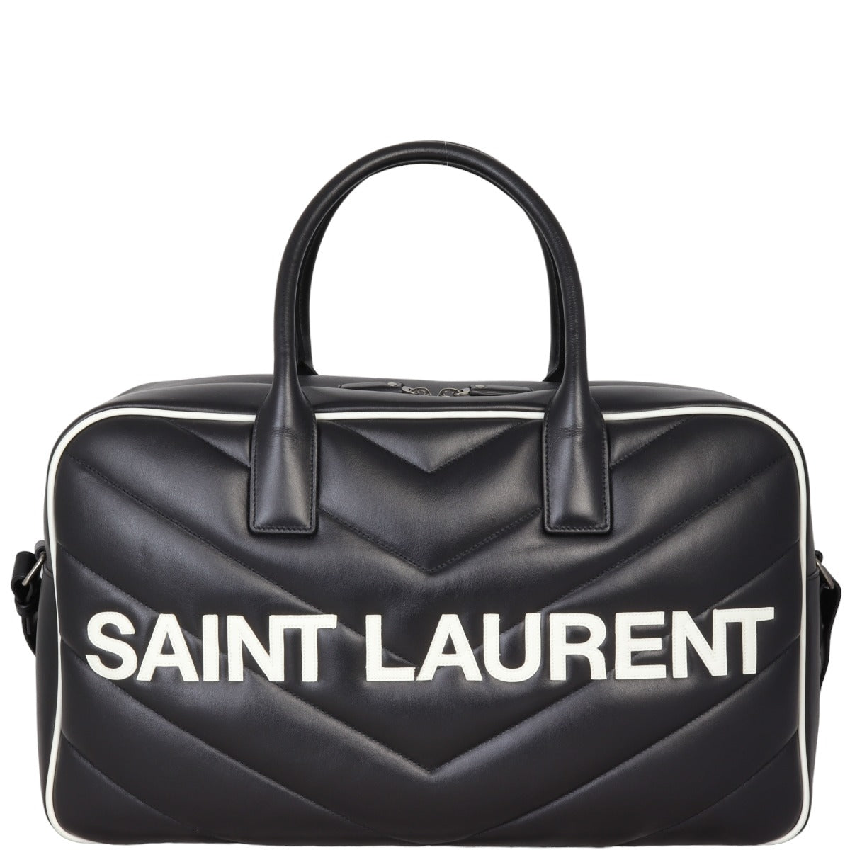 Saint Laurent Miles Matelasse Chevron Bowling Bag