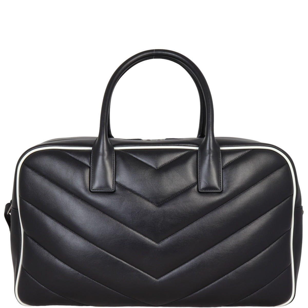 Saint Laurent Miles Matelasse Chevron Bowling Bag