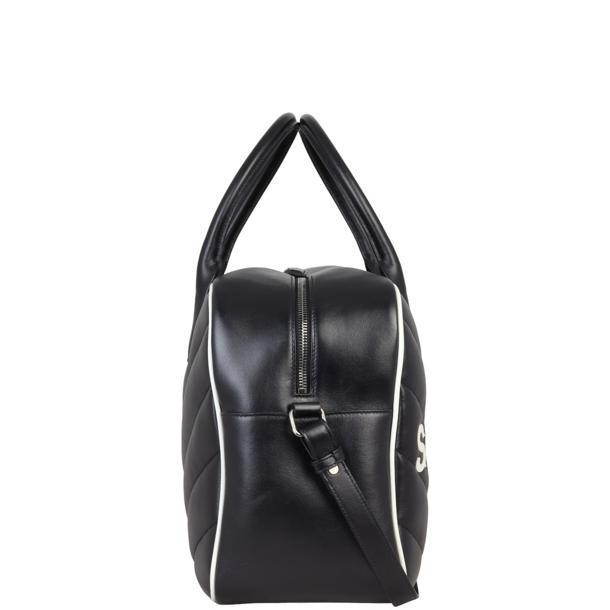 Saint Laurent Miles Matelasse Chevron Bowling Bag