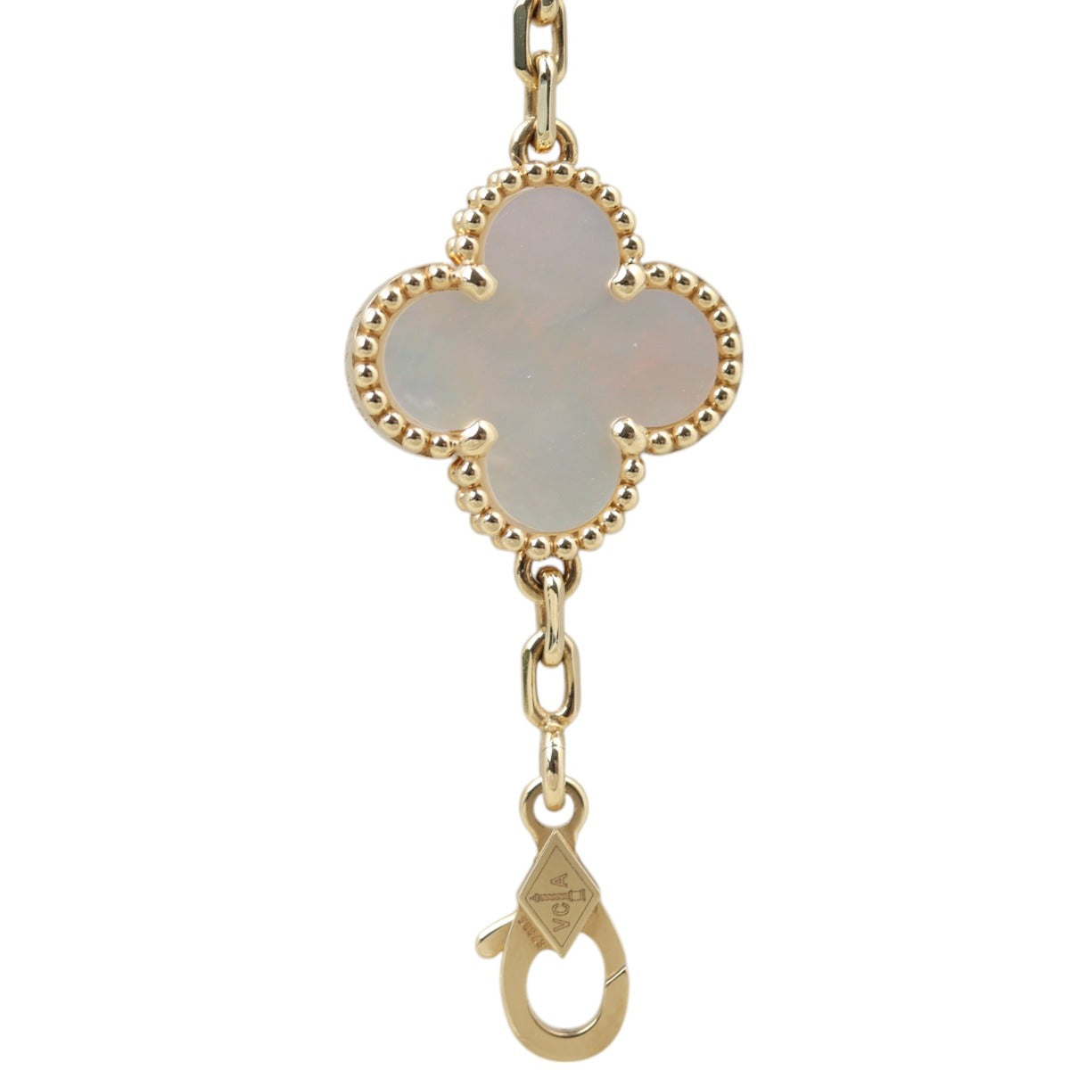 Van Cleef & Arpels Vintage Alhambra 5 Motif Mother of Pearl 18k Yellow Gold Bracelet