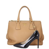 Prada Vitello Daino Double Zip Tote