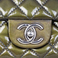 Chanel Classic Double Flap Medium Patent | Olive