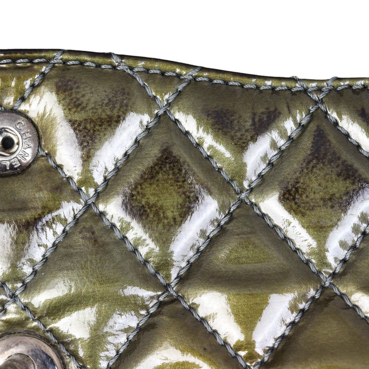 Chanel Classic Double Flap Medium Patent | Olive