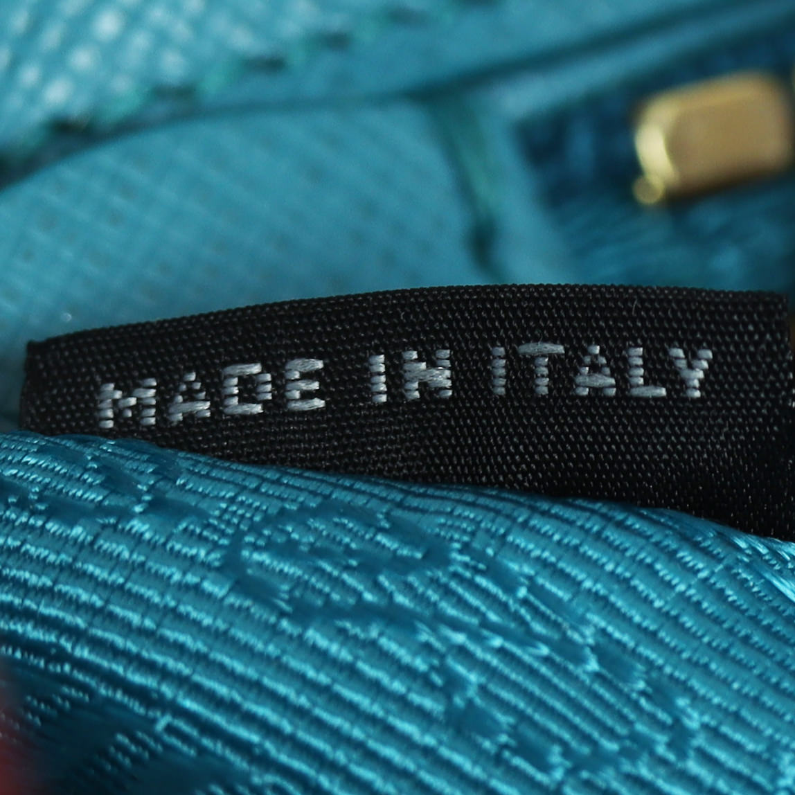 Prada Saffiano Lux Galleria Double Zip Tote Mini Interior Stamp