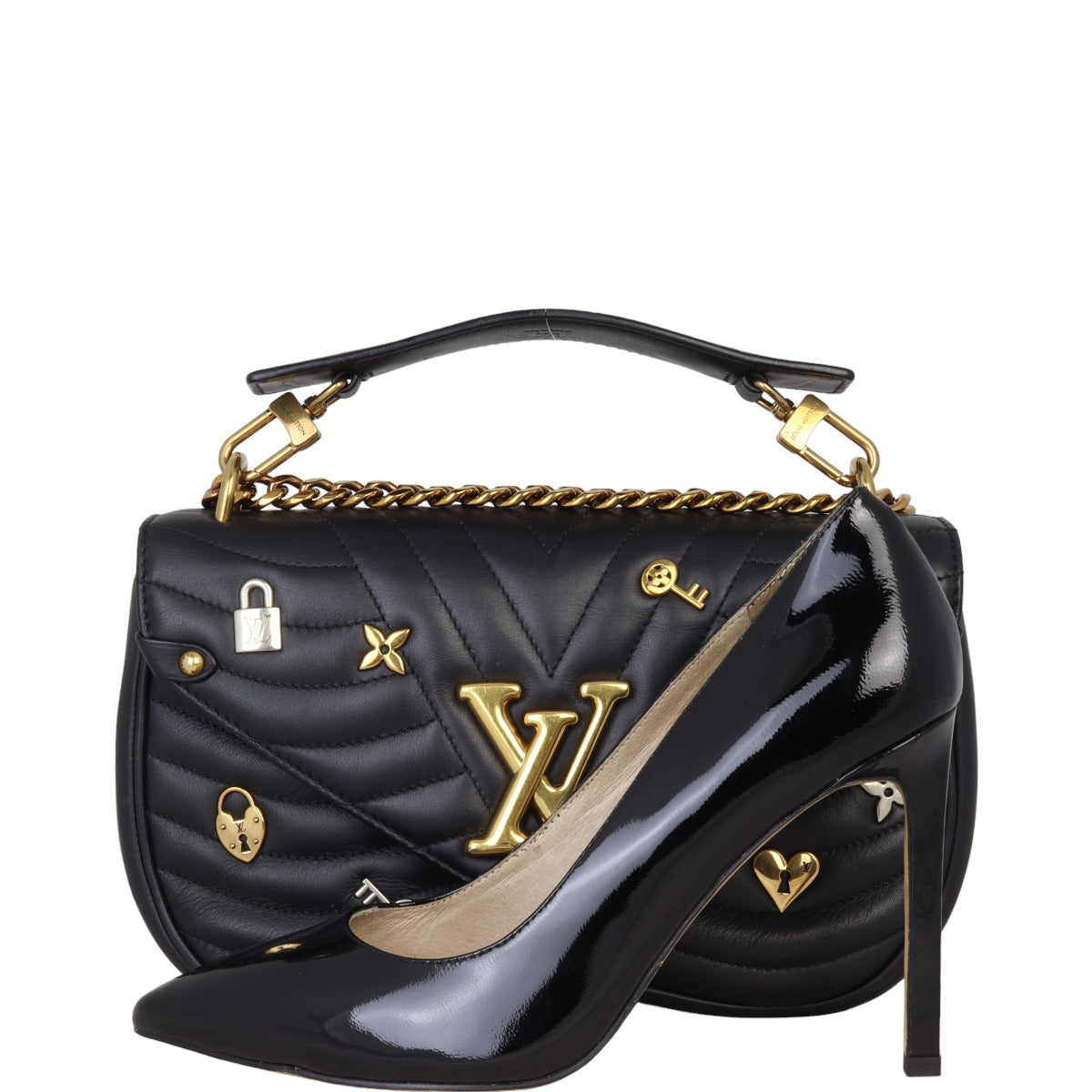 Louis Vuitton New Wave MM Chain Bag Love Lock