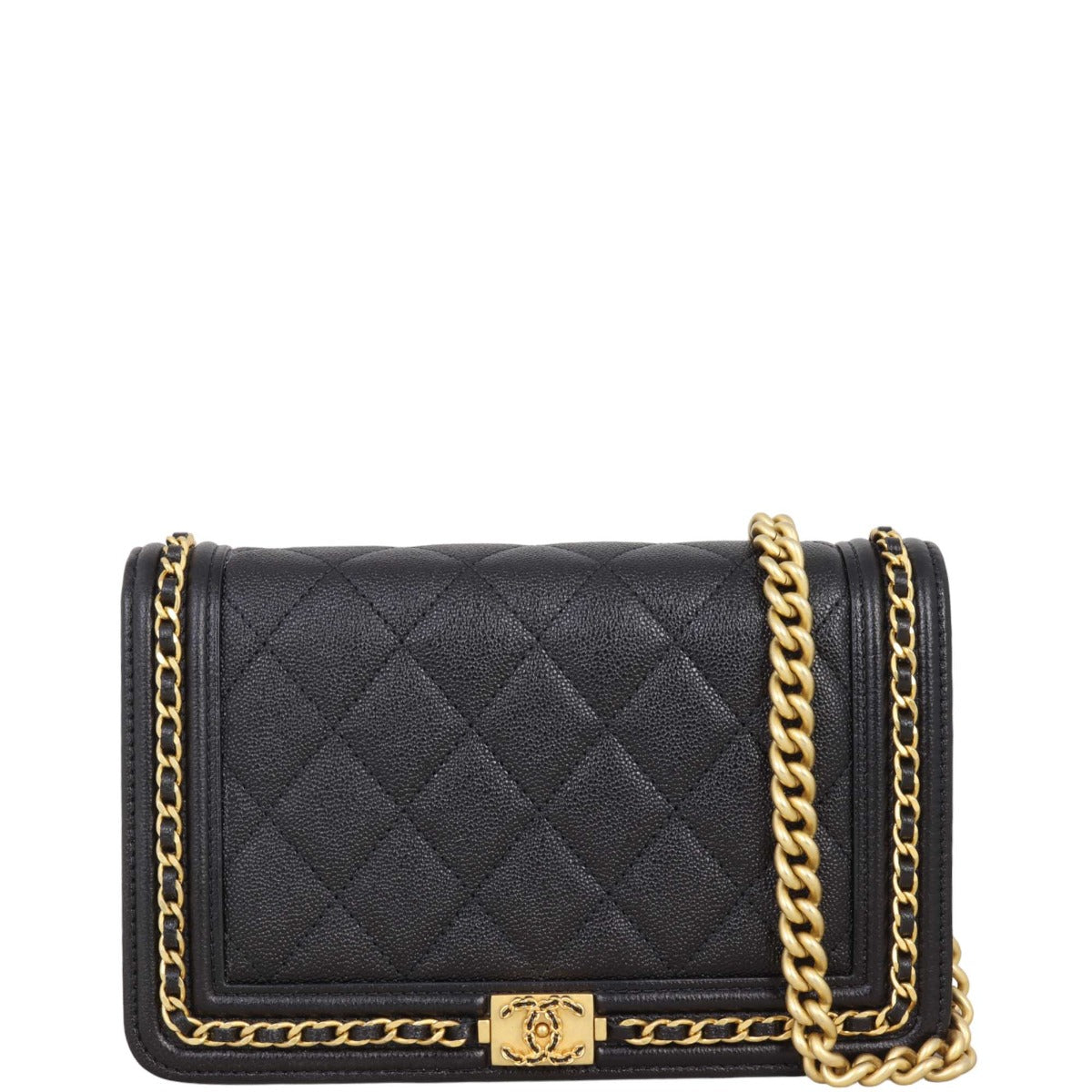 Chanel Chain Around Boy Wallet on Chain | Black